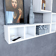 AURLANE - Etagère murale 80x20x20cm blanche de rangement 3 emplacements - PERSONALYZ TRIPLO - vignette