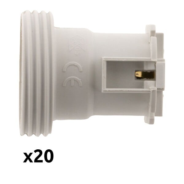 ZENITECH - Lot de 20 douilles de chantier E27 - Blanc - Zenitech - large
