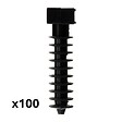 ZENITECH - Lot de 100 embases Noires pour chevilles - Zenitech - vignette