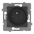 ZENITECH - Prise simple 2P+T encastrable - à composer - métal Noir brossé - Kouro - Zenitech - vignette