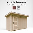 TIMBELA - Abri de Jardin Qualité Premium 4m² - L161xL412cm - Kit tout compris avec sol, tuiles bitumineuses, set de peinture-Construction de Panneaux LP SmartSide- Cabane de Jardin Timbela M902 REDWOOD RED - vignette