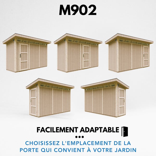 TIMBELA - Abri de Jardin Qualité Premium 4m² - L161xL412cm - Kit tout compris avec sol, tuiles bitumineuses, set de peinture-Construction de Panneaux LP SmartSide- Cabane de Jardin Timbela M902 REDWOOD RED - large