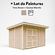 TIMBELA - Abri de Jardin Qualité Premium 9m² - L412xL279cm - Kit tout compris avec sol, tuiles bitumineuses, set de peinture-Construction de Panneaux LP Smartside- Cabane de Jardin Timbela M904A TERRA BROWN - vignette