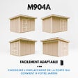 TIMBELA - Abri de Jardin Qualité Premium 9m² - L412xL279cm - Kit tout compris avec sol, tuiles bitumineuses, set de peinture-Construction de Panneaux LP Smartside- Cabane de Jardin Timbela M904A TERRA BROWN - vignette