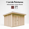 TIMBELA - Abri de Jardin Qualité Premium 9m² - L412xL279cm - Kit tout compris avec sol, tuiles bitumineuses, set de peinture-Construction de Panneaux LP Smartside- Cabane de Jardin Timbela M904A REDWOOD RED - vignette