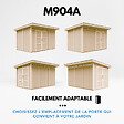 TIMBELA - Abri de Jardin Qualité Premium 9m² - L412xL279cm - Kit tout compris avec sol, tuiles bitumineuses, set de peinture-Construction de Panneaux LP Smartside- Cabane de Jardin Timbela M904A REDWOOD RED - vignette