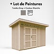 TIMBELA - Abri de Jardin Qualité Premium 4m² - L161xL412cm - Kit tout compris avec sol, tuiles bitumineuses, set de peinture-Construction de Panneaux LP Smartside- Cabane de Jardin Timbela M902A TUNDRA GREY - vignette