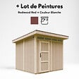 TIMBELA - Abri de Jardin Qualité Premium 6m² - L294xL279cm - Kit tout compris avec sol, tuiles bitumineuses, set de peinture-Construction de Panneaux LP Smartside- Cabane de Jardin Timbela M903 REDWOOD RED - vignette