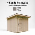 TIMBELA - Abri de Jardin Qualité Premium 6m² - L294xL279cm - Kit tout compris avec sol, tuiles bitumineuses, set de peinture-Construction de Panneaux LP Smartside- Cabane de Jardin Timbela M903 TUNDRA GREY - vignette