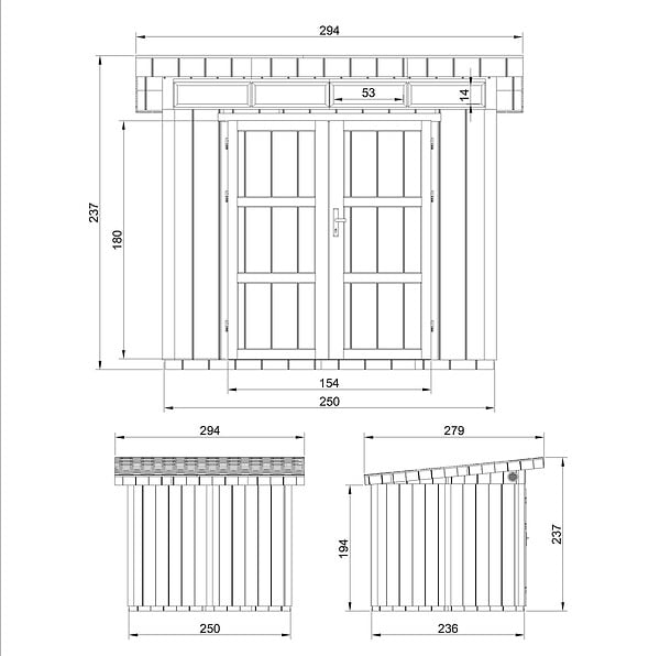 TIMBELA - Abri de Jardin Qualité Premium 6m² - L294xL279cm - Kit tout compris avec sol, tuiles bitumineuses, set de peinture-Construction de Panneaux LP Smartside- Cabane de Jardin Timbela M903A REDWOOD RED - large