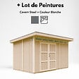 TIMBELA - Abri de Jardin Qualité Premium 9m² - L412xL279cm - Kit tout compris avec sol, tuiles bitumineuses, set de peinture-Construction de Panneaux LP Smartside- Cabane de Jardin Timbela M904 CAVERN STEEL - vignette