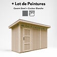 TIMBELA - Abri de Jardin Qualité Premium 4m² - L161xL412cm - Kit tout compris avec sol, tuiles bitumineuses, set de peinture-Construction de Panneaux LP SmartSide- Cabane de Jardin Timbela M902 CAVERN STEEL - vignette