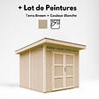 TIMBELA - Abri de Jardin Qualité Premium 6m² - L294xL279cm - Kit tout compris avec sol, tuiles bitumineuses, set de peinture-Construction de Panneaux LP Smartside- Cabane de Jardin Timbela M903A TERRA BROWN - vignette