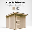 TIMBELA - Abri de Jardin Qualité Premium 6m² - L294xL279cm - Kit tout compris avec sol, tuiles bitumineuses, set de peinture-Construction de Panneaux LP Smartside- Cabane de Jardin Timbela M903 TERRA BROWN - vignette