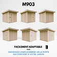TIMBELA - Abri de Jardin Qualité Premium 6m² - L294xL279cm - Kit tout compris avec sol, tuiles bitumineuses, set de peinture-Construction de Panneaux LP Smartside- Cabane de Jardin Timbela M903 TERRA BROWN - vignette
