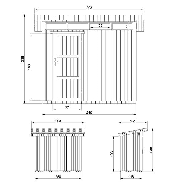 TIMBELA - Abri de Jardin Qualité Premium 3m² - L161xL294cm - Kit tout compris avec sol, tuiles bitumineuses, set de peinture-Construction de Panneaux LP SmartSide- Cabane de Jardin Timbela M901 HARVEST HONEY - large