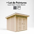 TIMBELA - Abri de Jardin Qualité Premium 6m² - L294xL279cm - Kit tout compris avec sol, tuiles bitumineuses, set de peinture-Construction de Panneaux LP Smartside- Cabane de Jardin Timbela M903 CAVERN STEEL - vignette