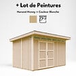 TIMBELA - Abri de Jardin Qualité Premium 9m² - L412xL279cm - Kit tout compris avec sol, tuiles bitumineuses, set de peinture-Construction de Panneaux LP Smartside- Cabane de Jardin Timbela M904A HARVEST HONEY - vignette
