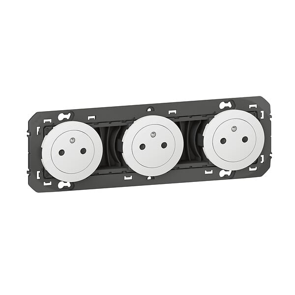 LEGRAND - Triple prise 2P+T Surface Dooxie - Blanc - Précâblée 16A - large