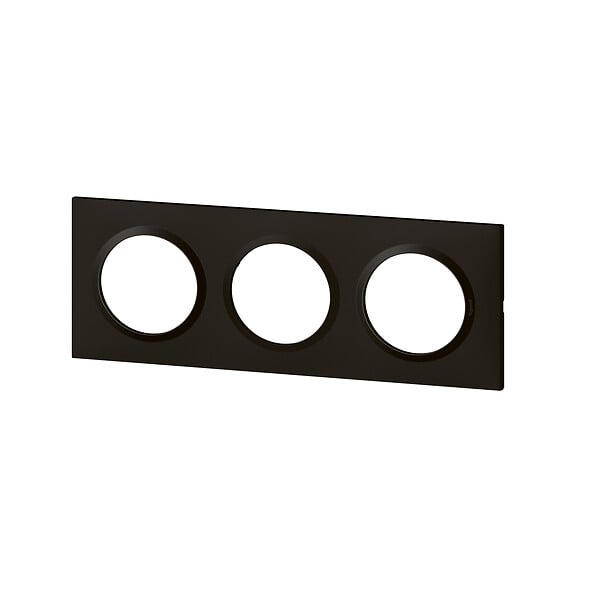 LEGRAND - Plaque carrée Dooxie 3 postes - Plastique - Noir Velours - large