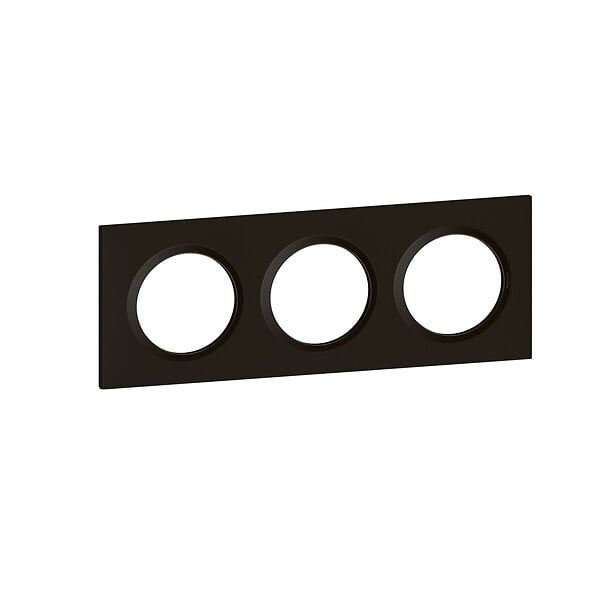 LEGRAND - Plaque carrée Dooxie 3 postes - Plastique - Noir Velours - large