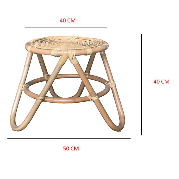 M.CEZARE - Table d'appoint Ninon en Rotin Naturel - 40x40x40cm - large