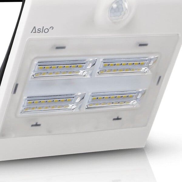 ASLO - Projecteur Led Mural Batterie lithium 2Ah - 3.7V Solaire BLANC Détecteur de mouvements  400 Lm ASLO - large