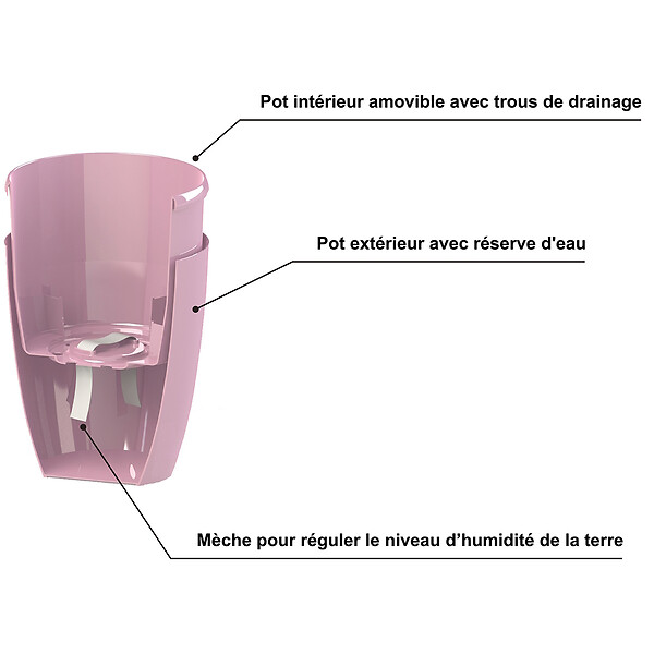 GT GARDEN - Lot de 3 pots pour orchidées avec réserve d'eau - Arte-dea vert clair transparent 2 litres - large