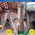 HOSTRÃ–M - Echelle télescopique articulée 6,2m STEMPAKT, escabeau 2x10 marches pliable professionnel multifonction, H max travail 7,1m, garantie 5 ans, Hoström - vignette