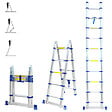 HOSTRÃ–M - Echelle télescopique articulée 3,2m STEMPAKT, escabeau 2x5 marches pliable professionnel multifonction, H max travail 4,1m, Garantie 5 ans, Hoström - vignette
