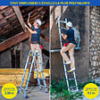 HOSTRÃ–M - Echelle télescopique articulée 3,2m STEMPAKT, escabeau 2x5 marches pliable professionnel multifonction, H max travail 4,1m, Garantie 5 ans, Hoström - vignette
