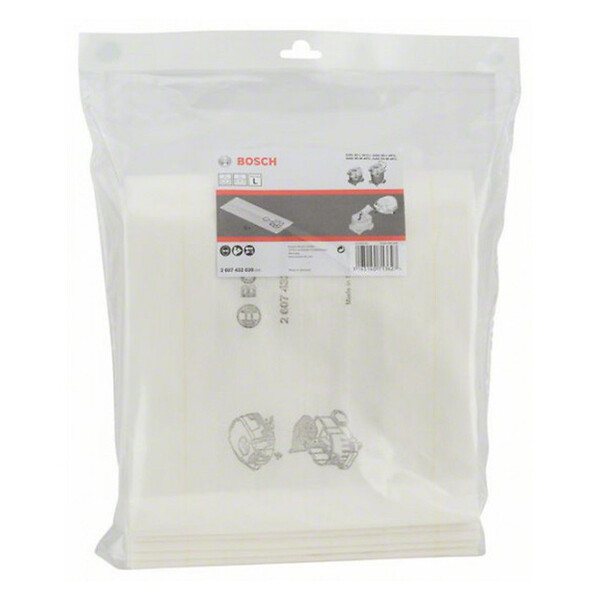 BOSCH - Lot de 5 sacs-filtres pour liquide BOSCH 2607432039 - Pour GAS 35-55 - large