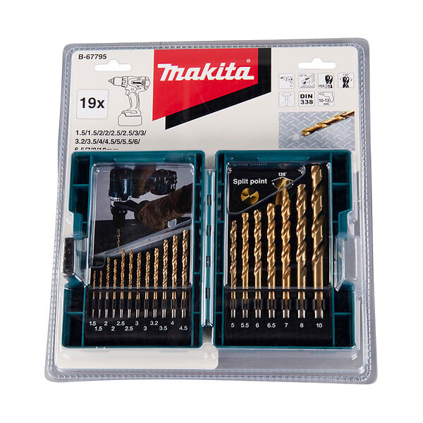MAKITA - Coffret de 19 Forets à métaux MAKITA B-67795 - HSS-Tin - large