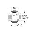 GROHE - Bonde de vidage clic-clac GROHE 65807000 - Ø 64 mm - Chrome - vignette