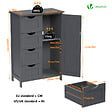 VOUNOT - Meuble de salle de bain rangement 4 tiroirs 1 porte 82x55x30cm gris - vignette