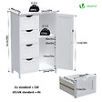 VOUNOT - Meuble de salle de bain rangement 4 tiroirs 1 porte 82x55x30cm blanc - vignette