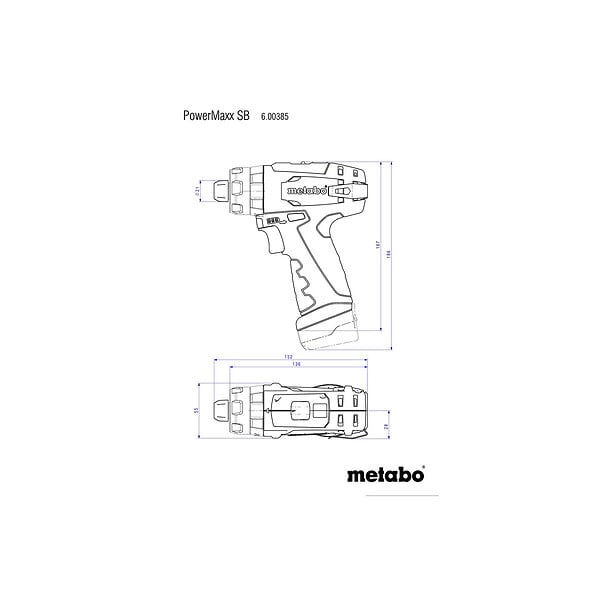METABO - Perceuse visseuse à  percussion Metabo PowerMaxx SB Basic 12V 2x2Ah Li-Power 34Nm avec mallette de transport - large