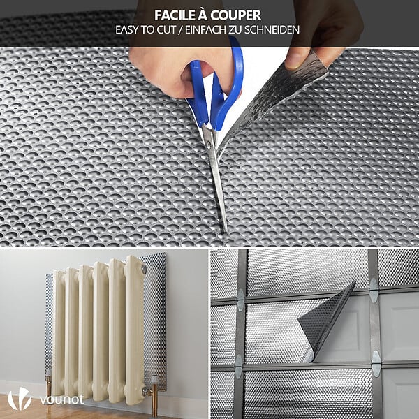 VOUNOT - Isolant thermique a bulle double couche aluminium radiateur reflecteur 0.6x10m - large