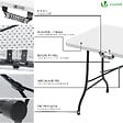 VOUNOT - Ensemble de Table et bancs camping pliables 180cm HDPE blanc - vignette