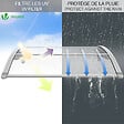VOUNOT - Auvent de porte marquise 100x80 cm transparent en Polycarbonate anti UV Gris - vignette