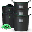 VOUNOT - Lot de 5 sacs de plantation non tisse 20L avec poignee Noir - vignette