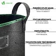 VOUNOT - Lot de 3 sacs de plantation non tisse 200L avec poignee Noir - vignette