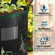 VOUNOT - Lot de 3 sacs de plantation non tisse 200L avec poignee Noir - vignette