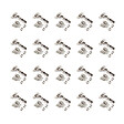 EMUCA - Lot de 20 charnières coudées X91N avec embases à visser, Hauteur 0, Acier, Nickelé - vignette