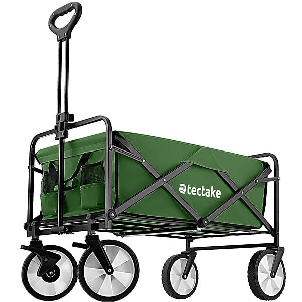 TECTAKE - Chariot pliable LEON avec freins, capacité de charge 80kg vert - large