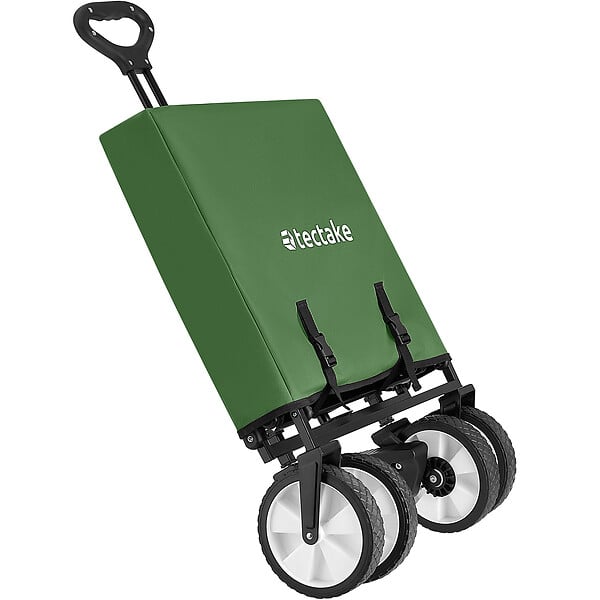 TECTAKE - Chariot pliable LEON avec freins, capacité de charge 80kg vert - large