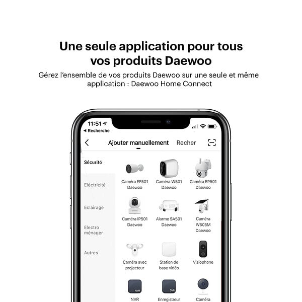 DAEWOO - Pack de 3 interrupteurs pour volet roulant WiFi connectés encastrables - large