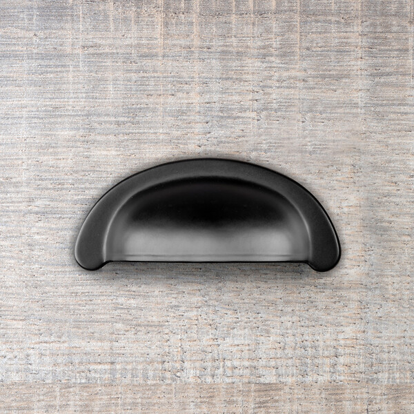 EMUCA - Lot de 20 poignées pour meubles Alberic, L77mm, entraxe 64mm, Zamak, Noir - large