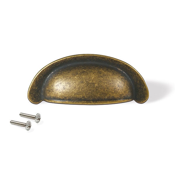 EMUCA - Lot de 20 poignées pour meubles Alberic, L77mm, entraxe 64mm, Zamak, Bronze - large
