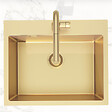 SWISS AQUA TECHNOLOGIES - Swiss Aqua Technologies Aurum Évier de cuisine encastrable inox 304, 1 bac , 55x45x21 cm, Or brossé PVD - vignette